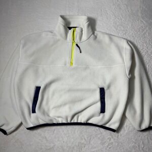 RLX Ralph Lauren Womens Size L White Fleece 1/2 Zip‎ Pullover Jacket Peppy $228